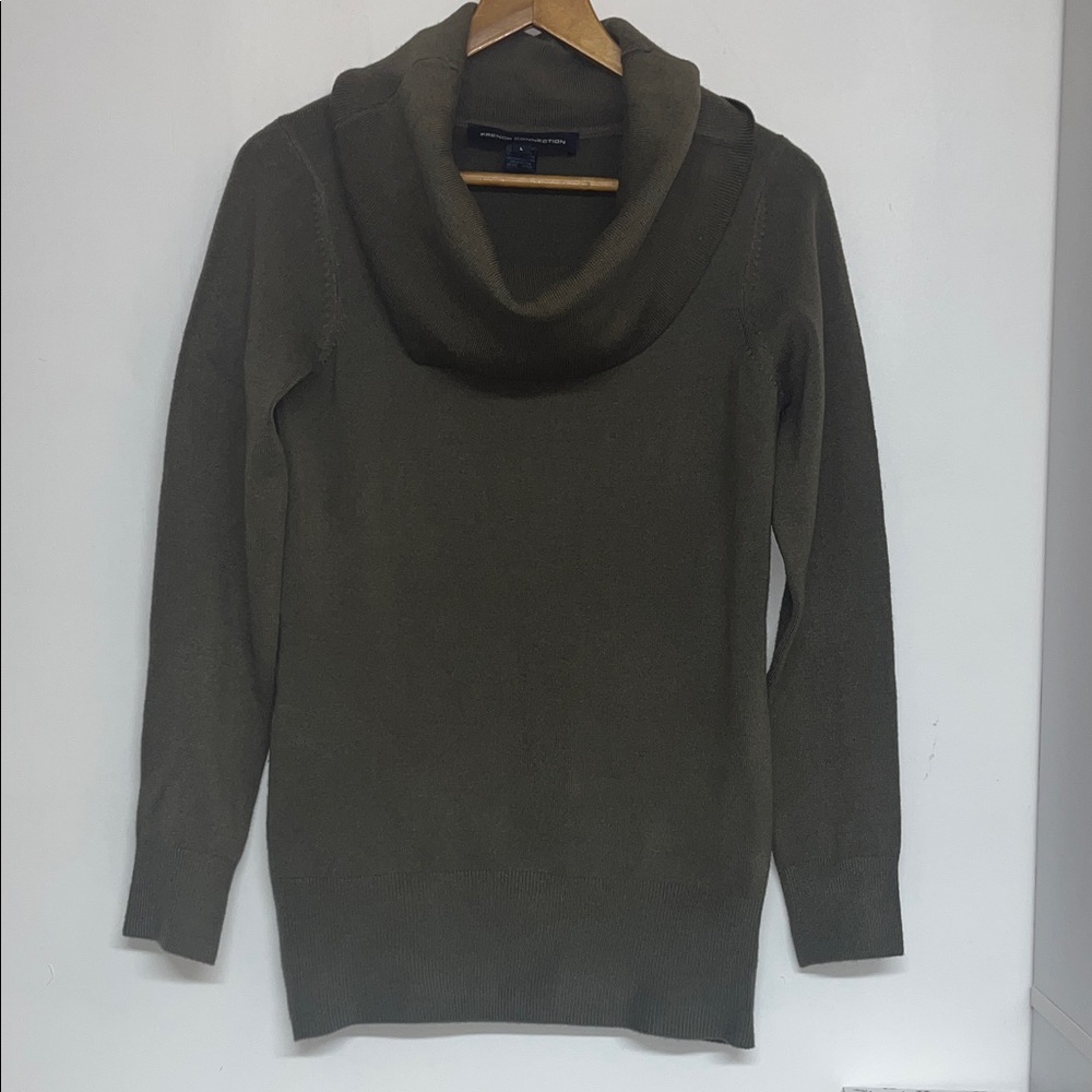 French Connection Large Women’s Cowl Neck Sweater Green #designer #luxury #boho